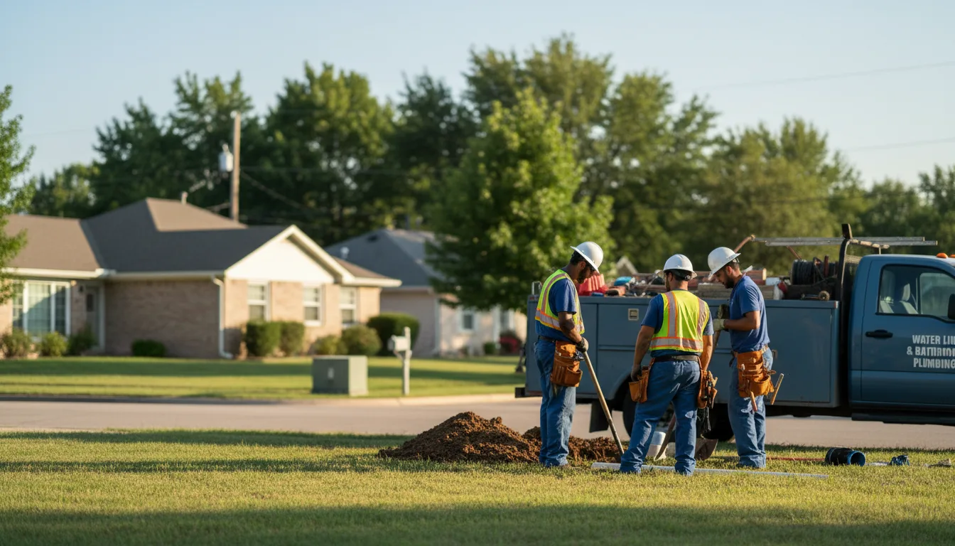 Residential water line and bathroom plumbing service in Cecil, WI